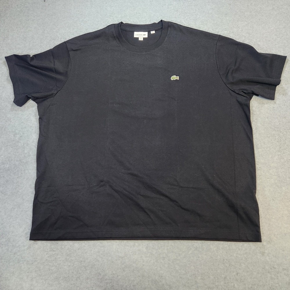 Lacoste Men's Black Short Sleeve Pima Cotton Crewneck T-Shirt 4XL Regular